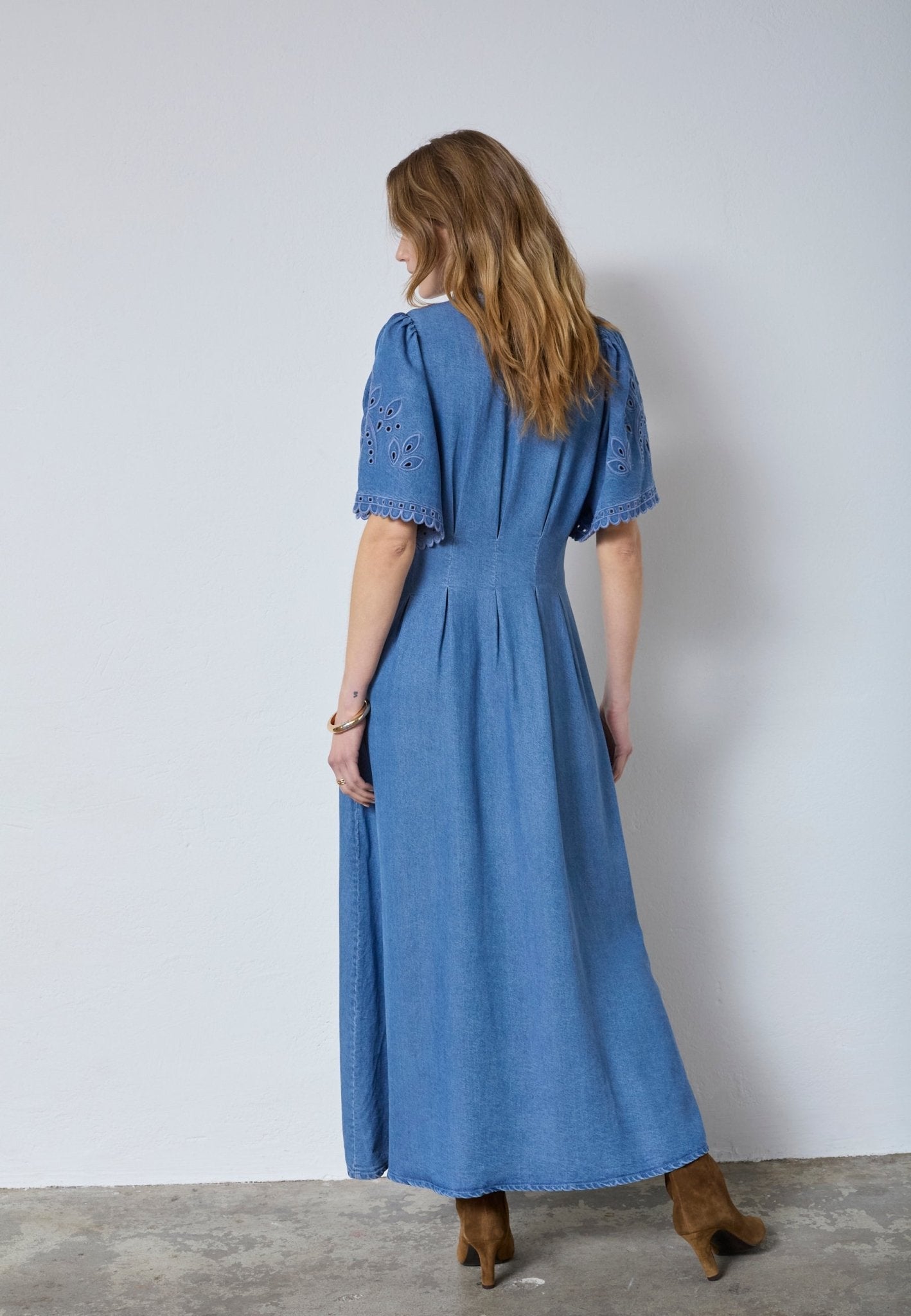TillyCC Emb Pleat Dress - Denim blue - Co'couture