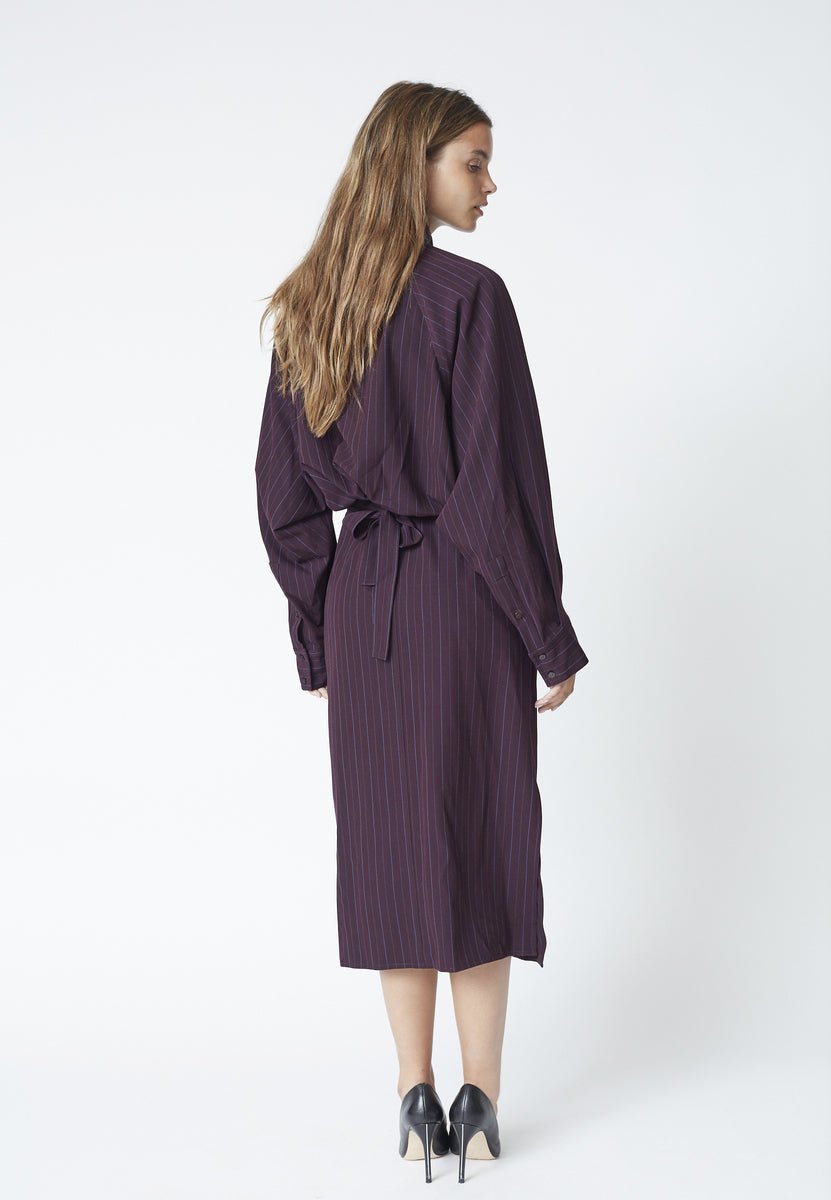 TrinnyCC Stripe Batwing Dress - Plum - Co'couture