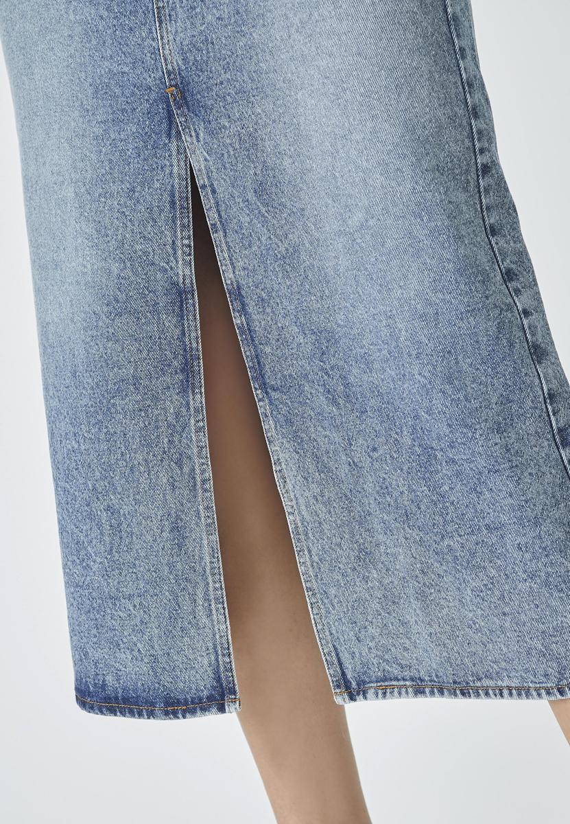 VikaCC Slit Denim Skirt - Denim blue - Co'couture