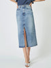 VikaCC Slit Denim Skirt - Denim blue